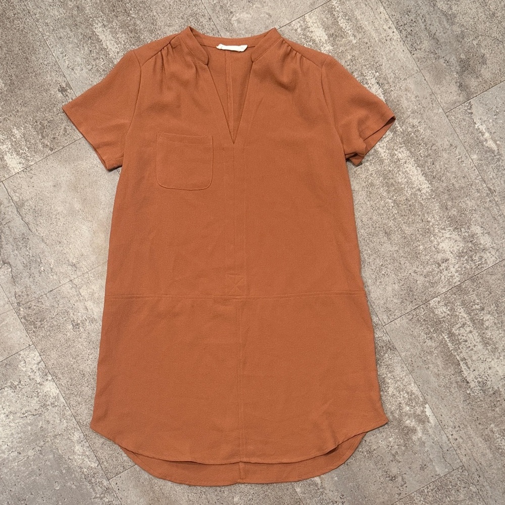 Lush Women's Burnt Orange V-Neck Tunic
